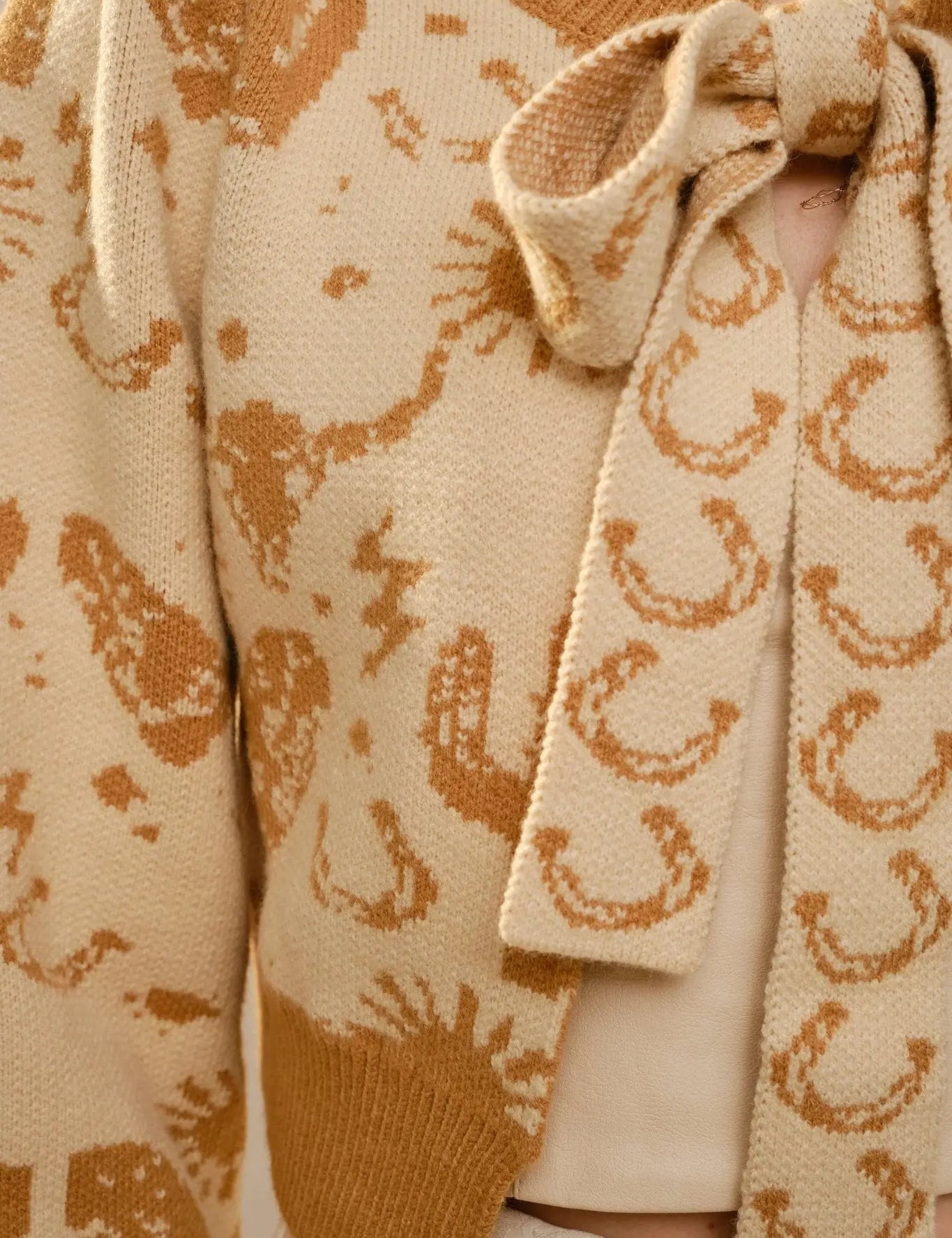 Horseshoe Tie Front Cardigan - Bridle Up Hope Shop