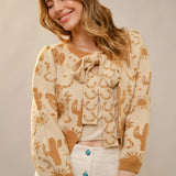Horseshoe Tie Front Cardigan - Bridle Up Hope Shop