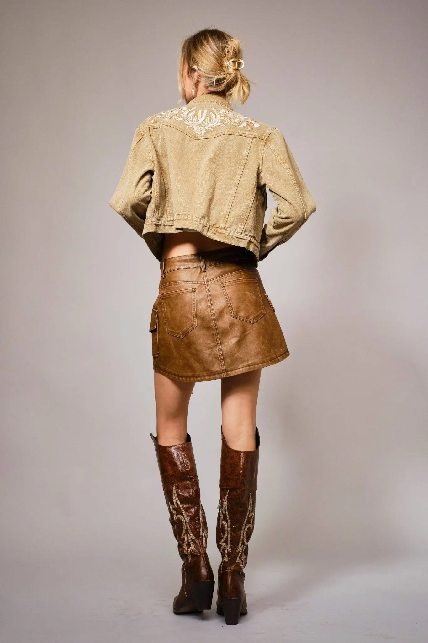 Horseshoes & Horses Embroidered Denim Jacket - Bridle Up Hope Shop