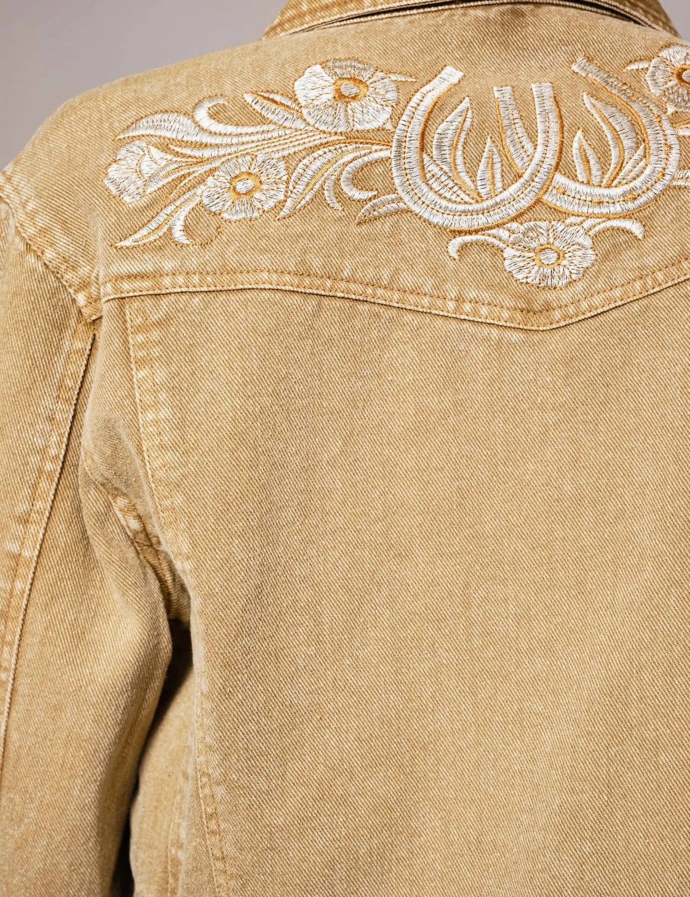 Horseshoes & Horses Embroidered Denim Jacket - Bridle Up Hope Shop