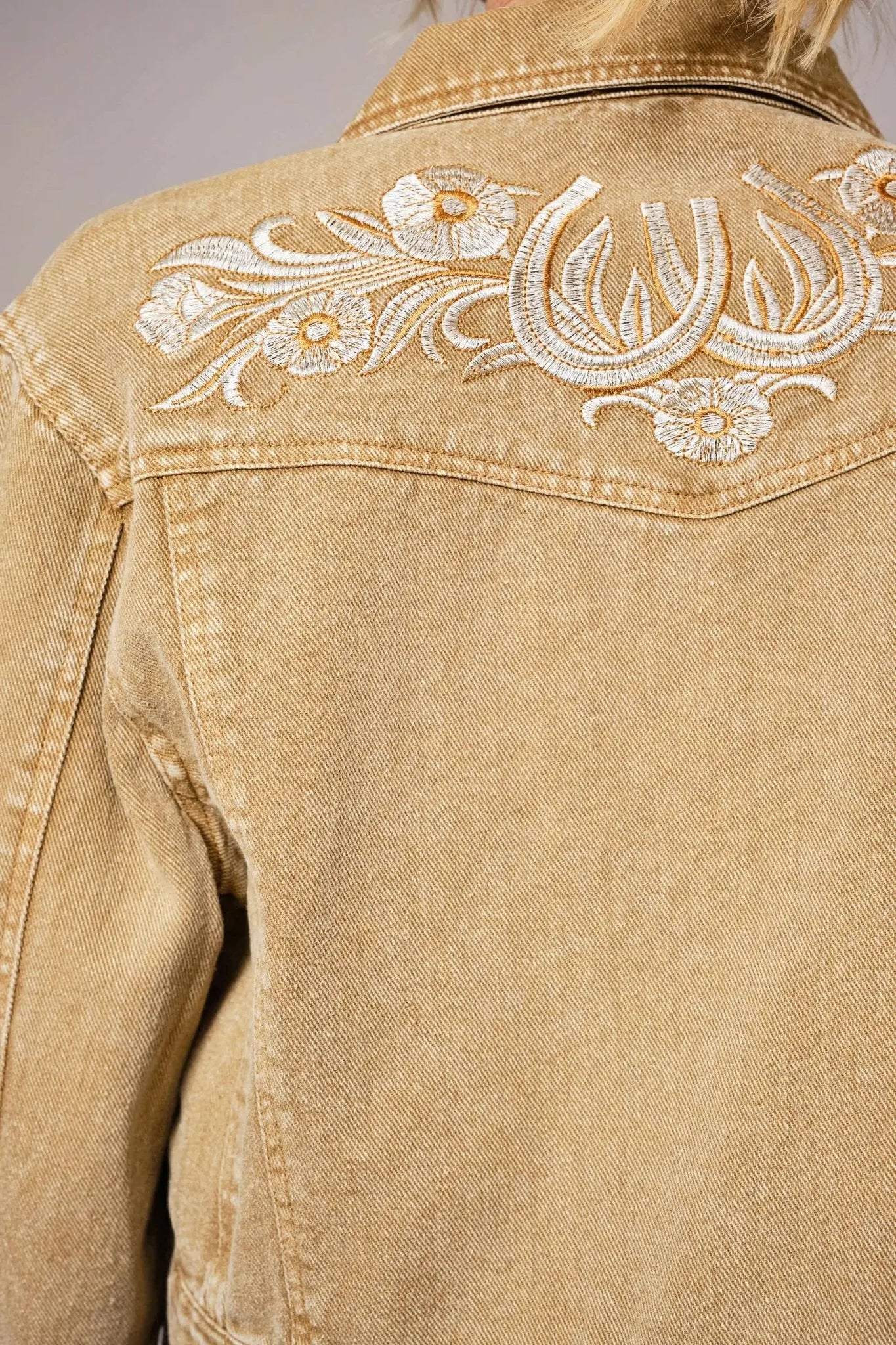 Horseshoes & Horses Embroidered Denim Jacket - Bridle Up Hope Shop