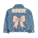 Howdy Denim Jacket with Gingham Bow - Bridle Up Hope Shop