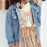 Howdy Denim Jacket with Gingham Bow - Bridle Up Hope Shop