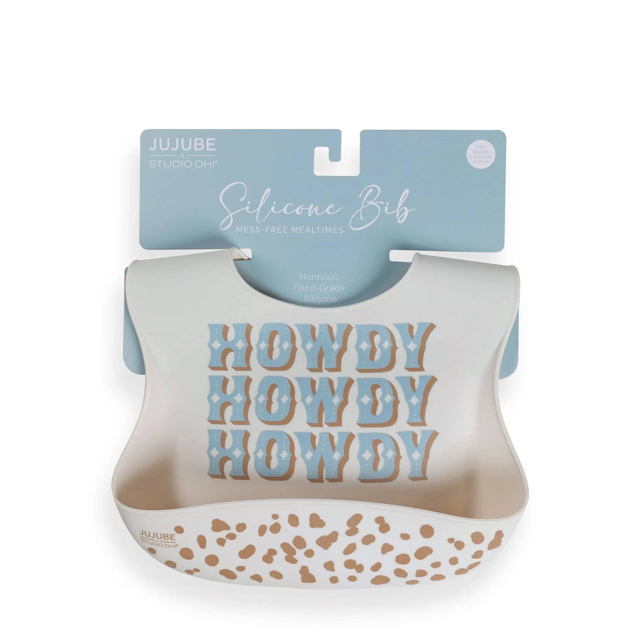 Howdy Partner Blue Silicone Bib - Bridle Up Hope Shop
