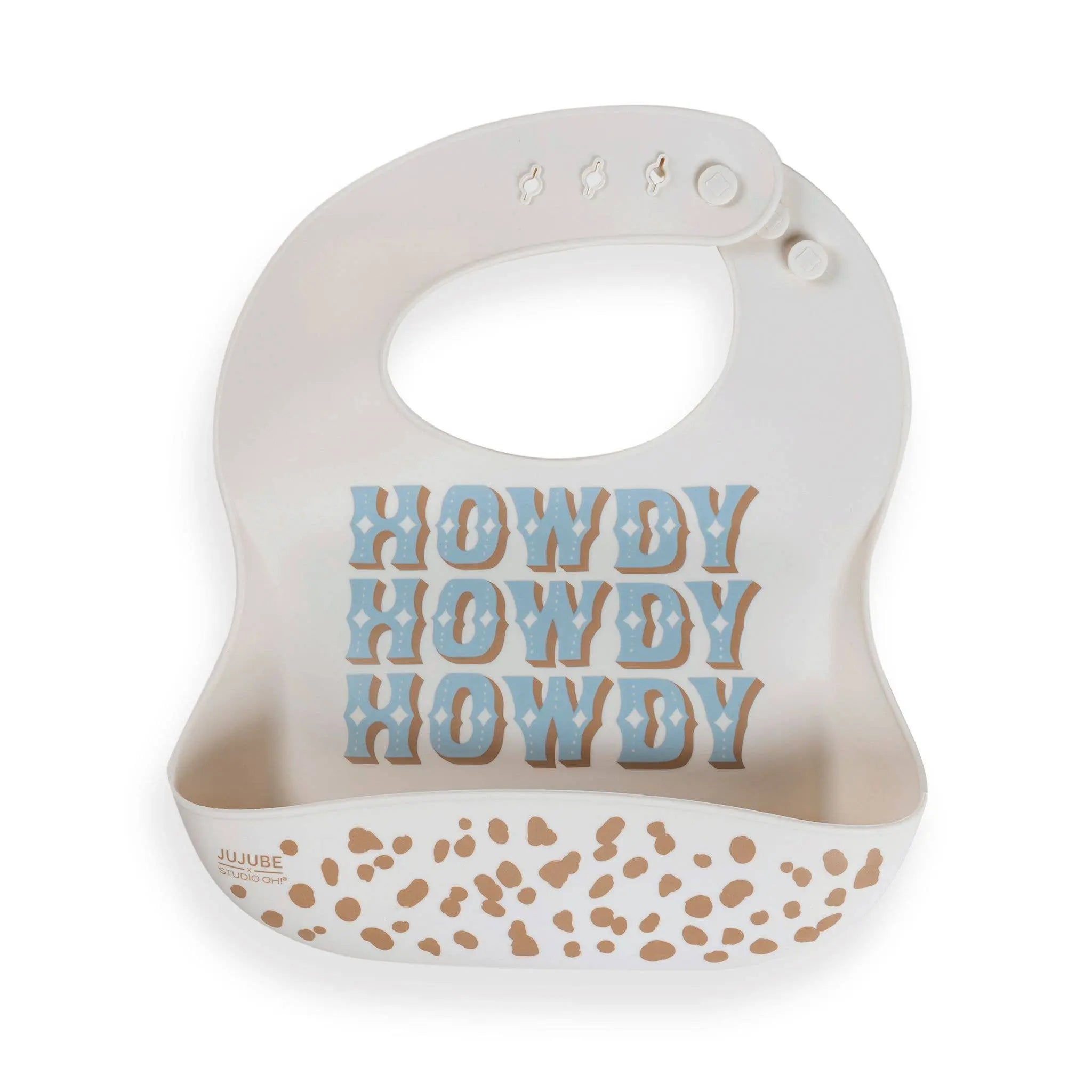 Howdy Partner Blue Silicone Bib - Bridle Up Hope Shop