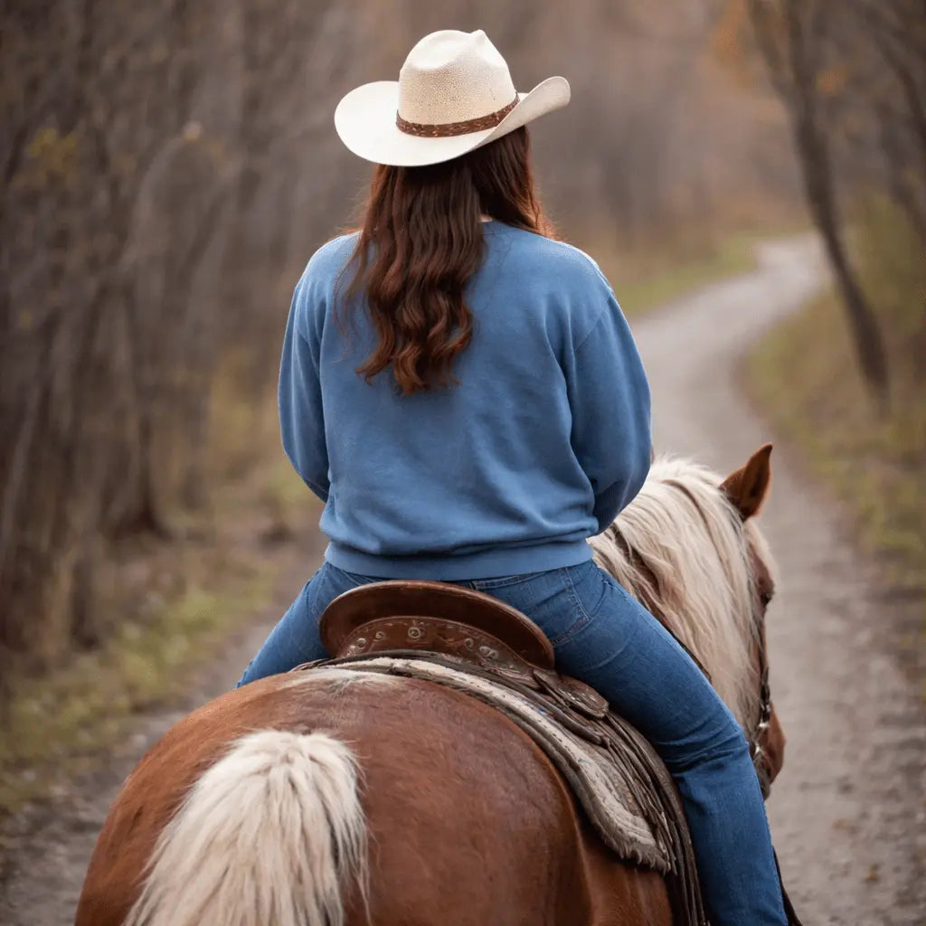 Howdy Pigment - Dyed Sweatshirt (Vintage Blue) - Bridle Up Hope Shop