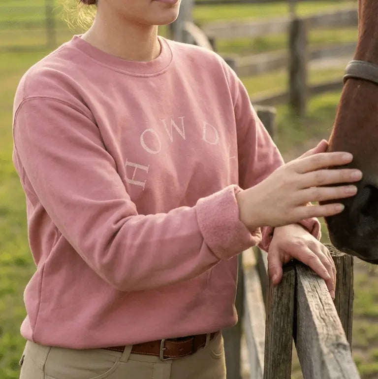 Howdy Pigment - Dyed Sweatshirt (Vintage Rose) - Bridle Up Hope Shop