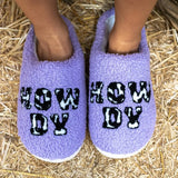 Howdy Purple Slippers - Bridle Up Hope Shop