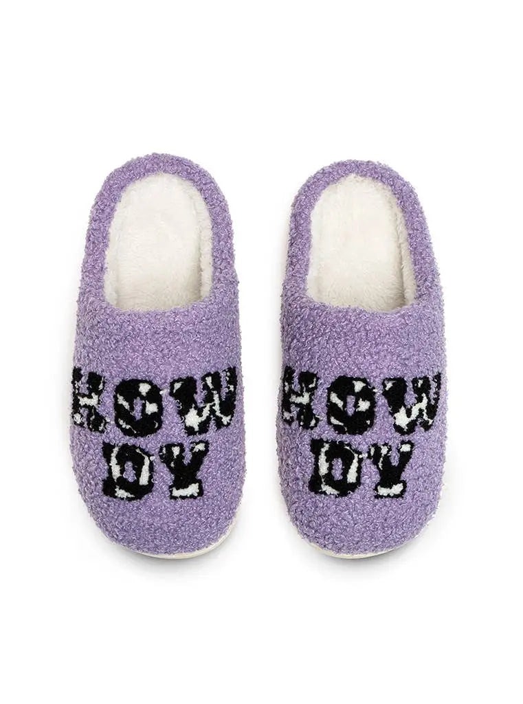 Howdy Purple Slippers - Bridle Up Hope Shop