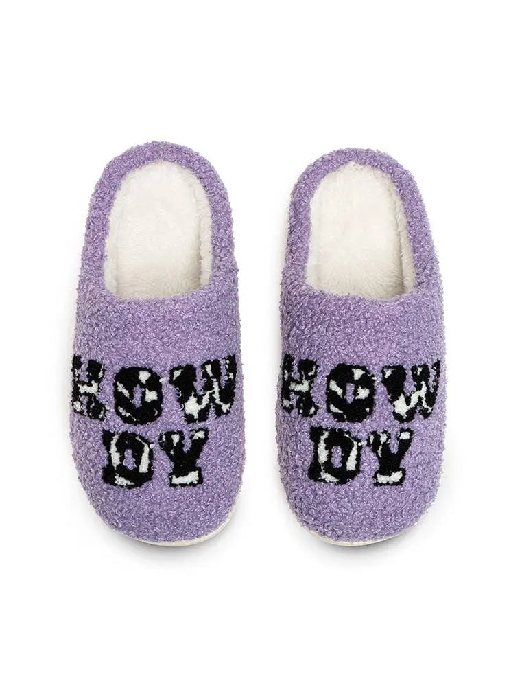 Howdy Purple Slippers - Bridle Up Hope Shop