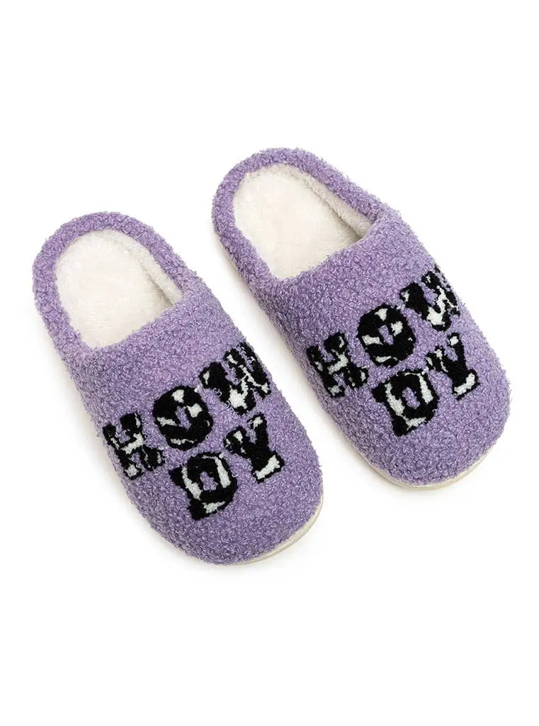 Howdy Purple Slippers - Bridle Up Hope Shop