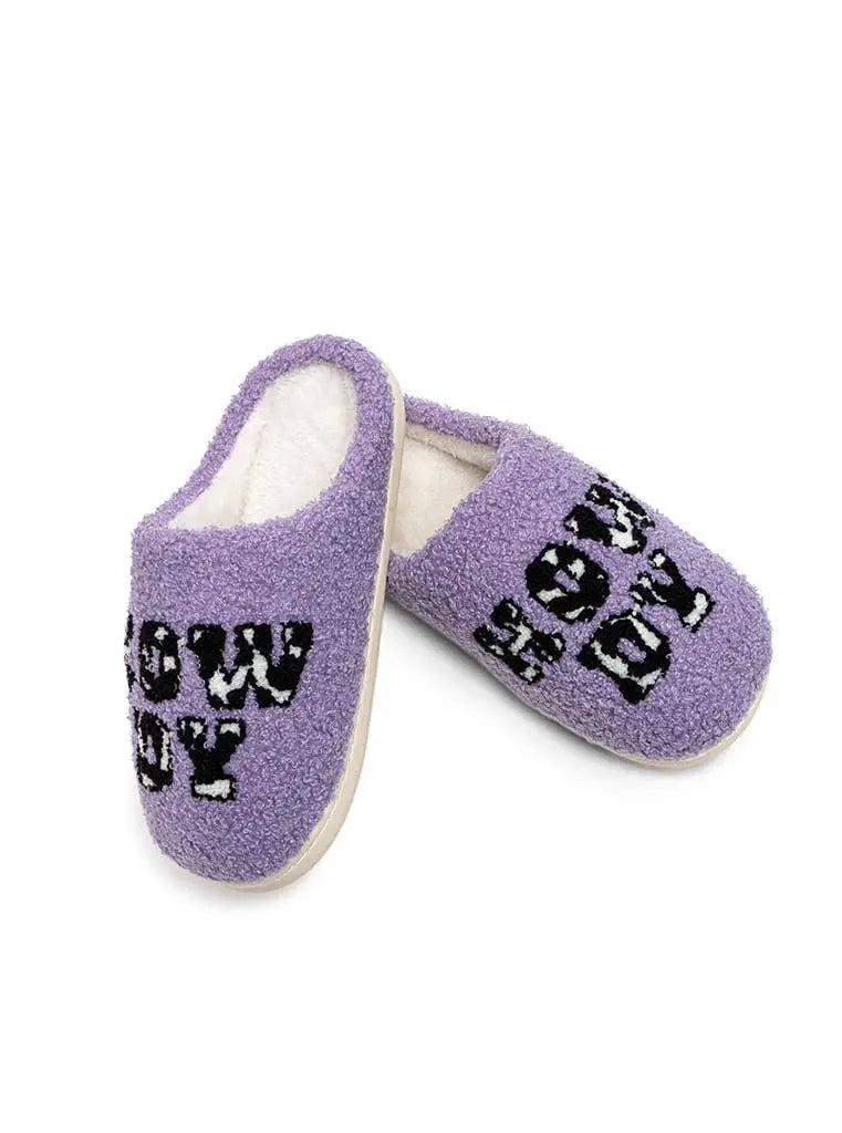 Howdy Purple Slippers - Bridle Up Hope Shop