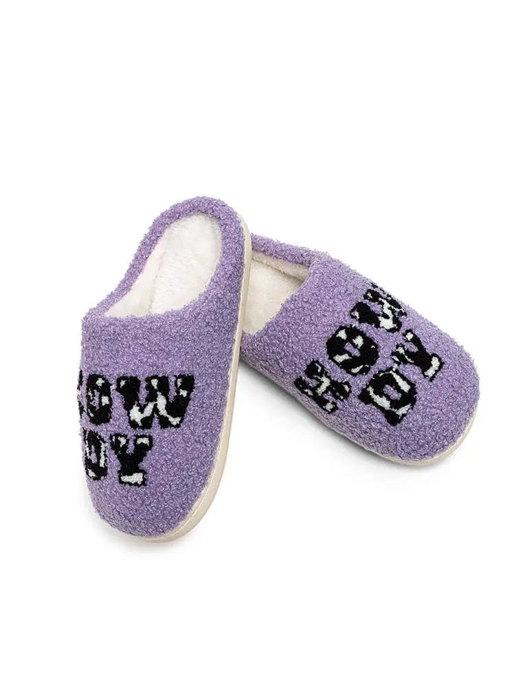 Howdy Purple Slippers - Bridle Up Hope Shop