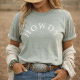 Howdy Washed T-Shirt (Sage) - Bridle Up Hope Shop