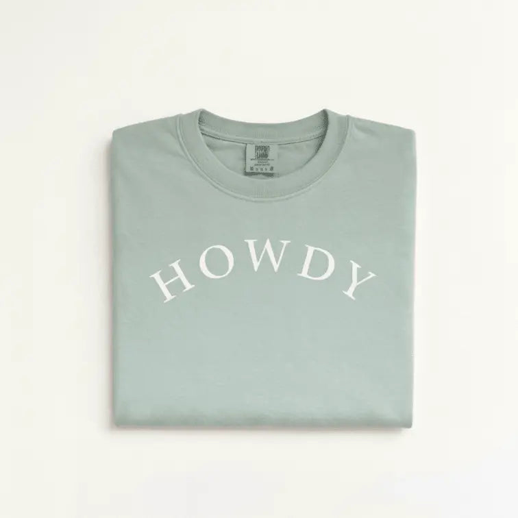 Howdy Washed T-Shirt (Sage) - Bridle Up Hope Shop
