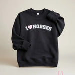 I Love Horses Sweatshirt (Black) - Bridle Up Hope Shop