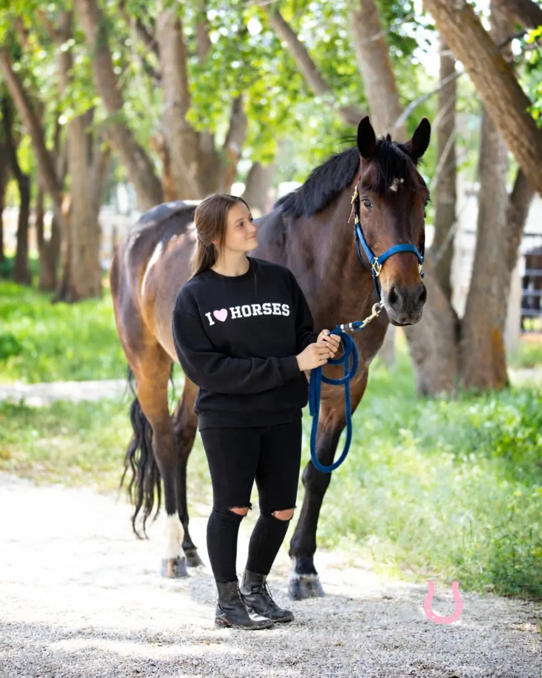 I Love Horses Sweatshirt (Black) - Bridle Up Hope Shop