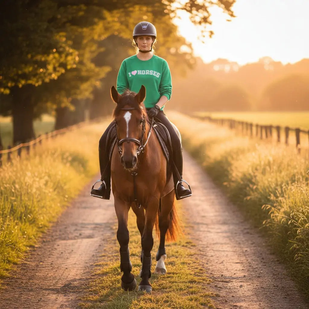 I Love Horses Sweatshirt (Green) - Bridle Up Hope Shop