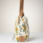 Oasis Blooms Fanny Pack Bag In Brown & White Faire - Myra Bag