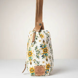 Oasis Blooms Fanny Pack Bag In Brown & White Faire - Myra Bag