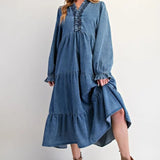 Jenna Denim Smocked Dress - Bridle Up Hope Shop