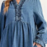 Jenna Denim Smocked Dress - Bridle Up Hope Shop