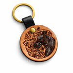 Trail Horse Hand Tooled Key Fob