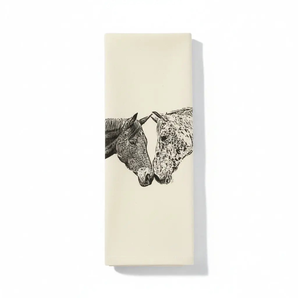 Kissing Horses Tea Towel - Bridle Up Hope Shop