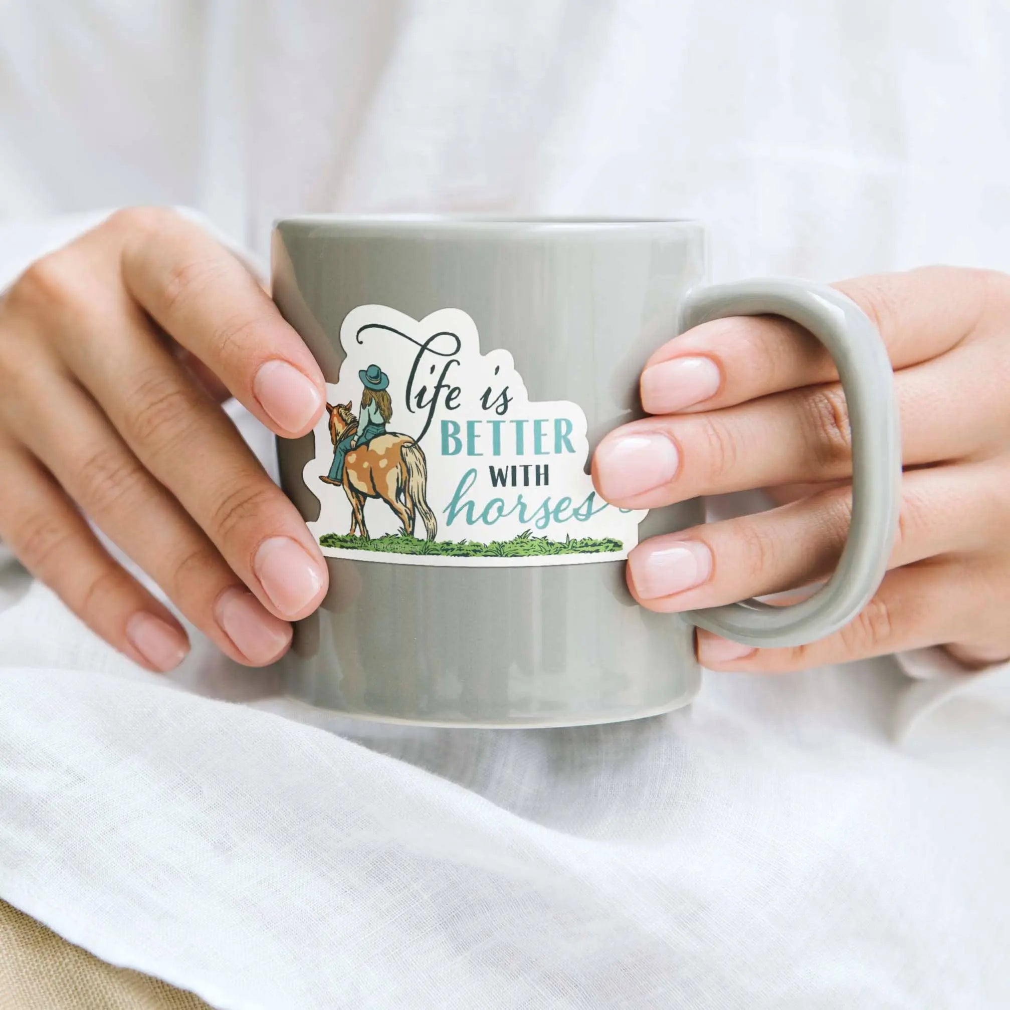Life is Better With Horses Waterproof Sticker - Bridle Up Hope Shop