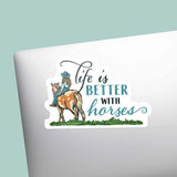 Life is Better With Horses Waterproof Sticker - Bridle Up Hope Shop