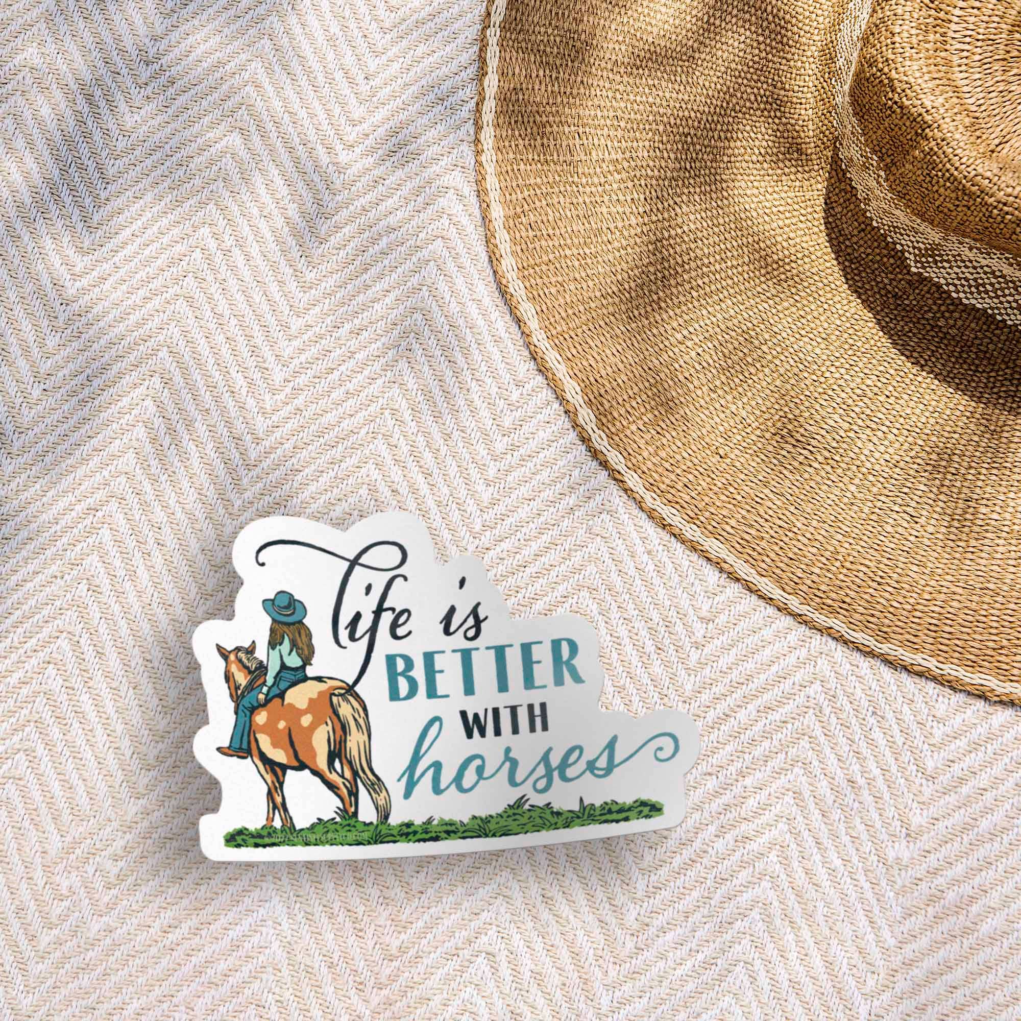 Life is Better With Horses Waterproof Sticker - Bridle Up Hope Shop