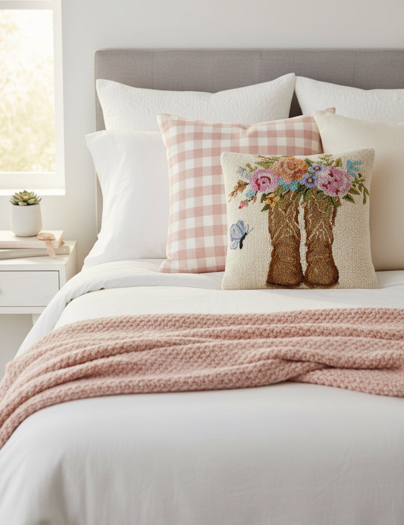 Floral Boots Hook Pillow