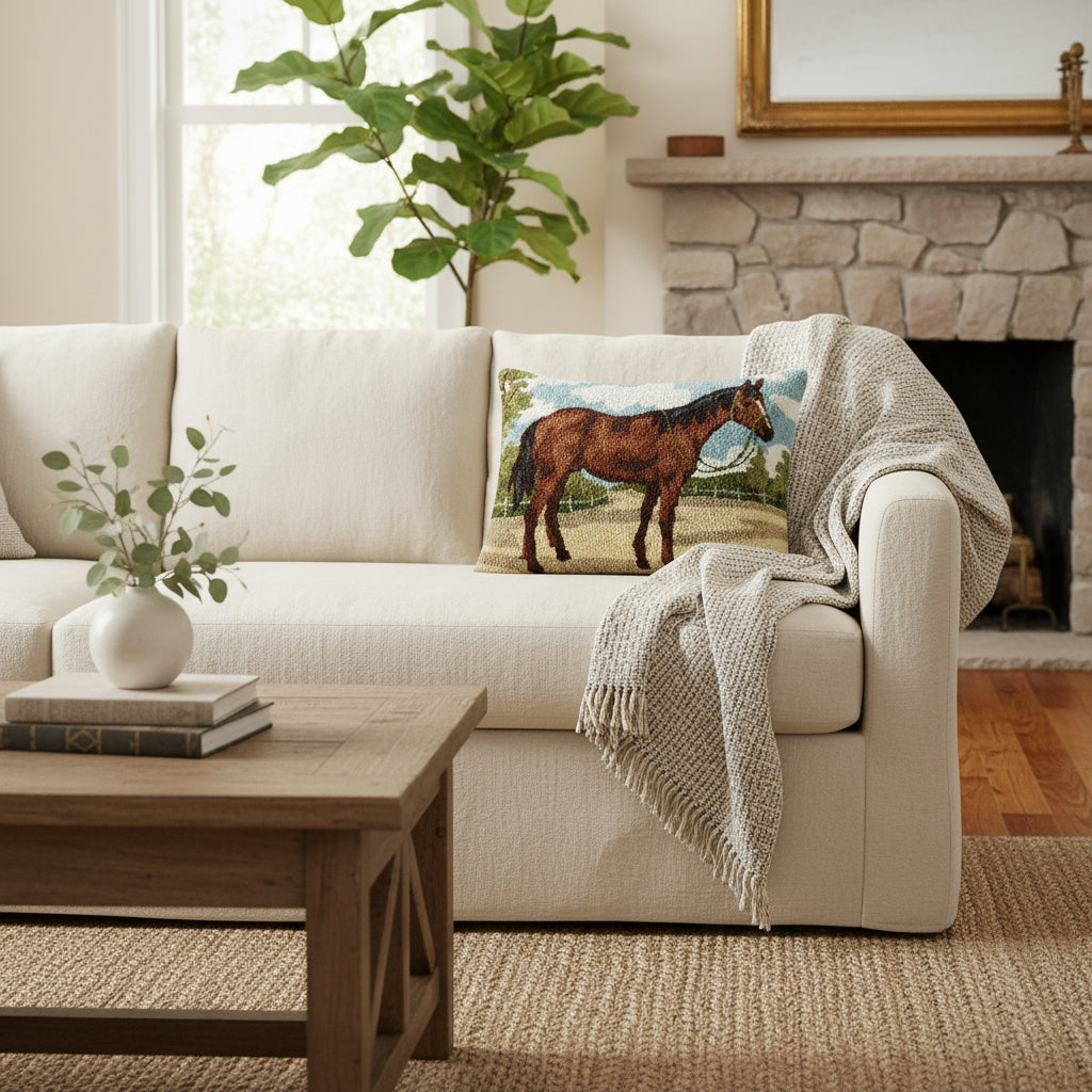 Brown Horse Hook Pillow