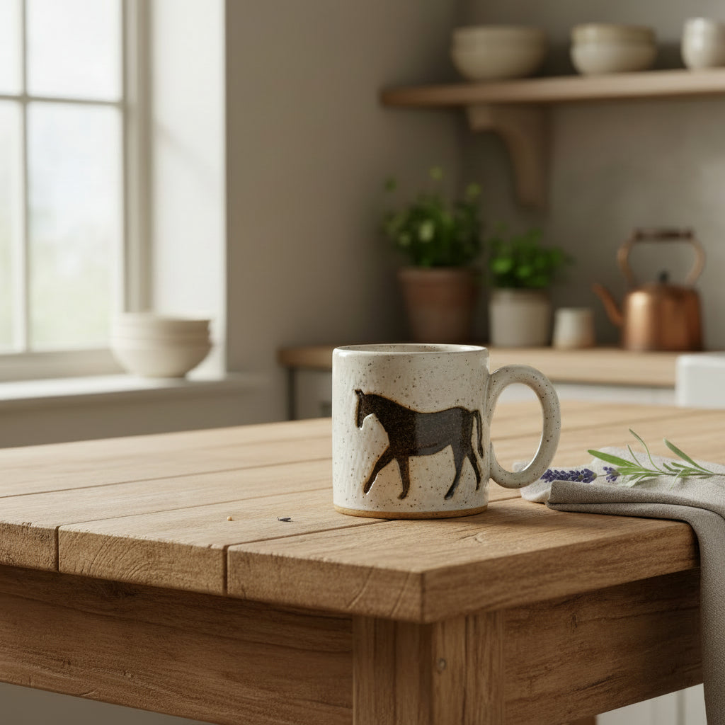 Handmade Horse Mug (Cream)