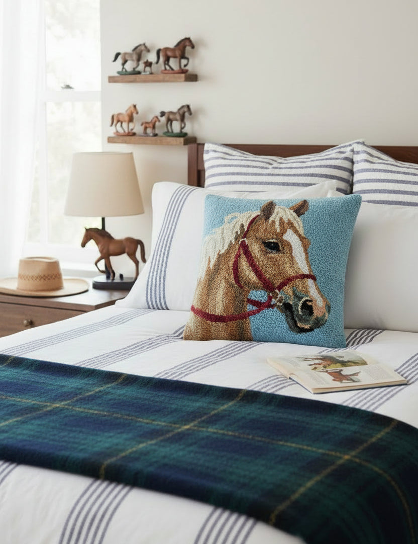 Palomino Wool Horse Hook Pillow
