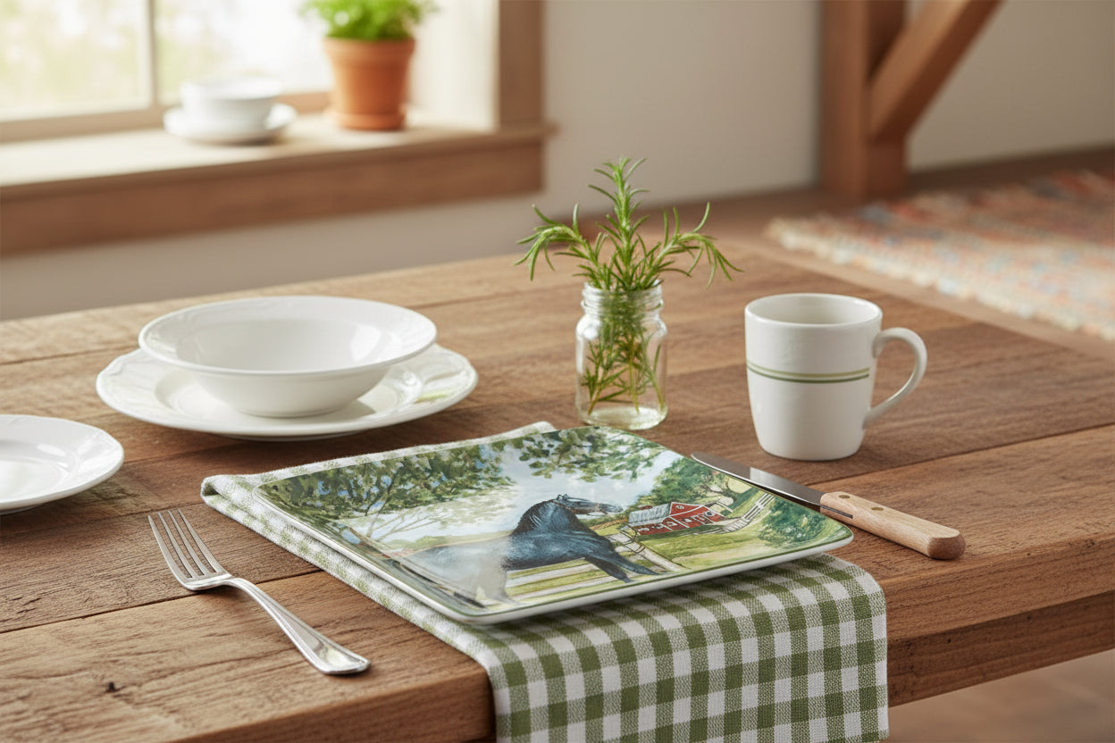 Black Horse Dinner Plate