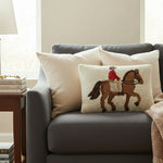Equestrian Rider Wool Hook Pillow