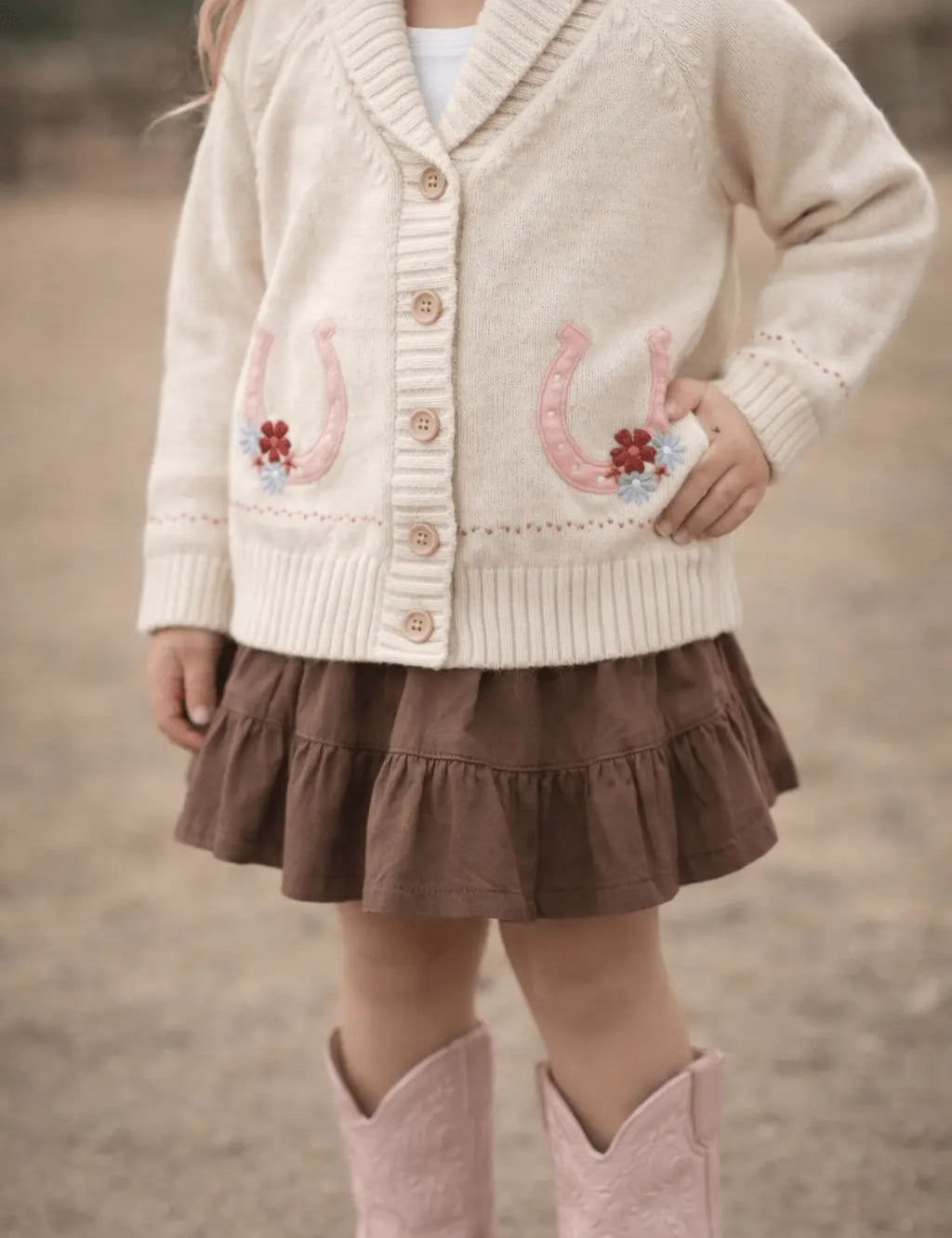 Lil' Dreamer Horseshoe Kids Cardigan - Bridle Up Hope Shop