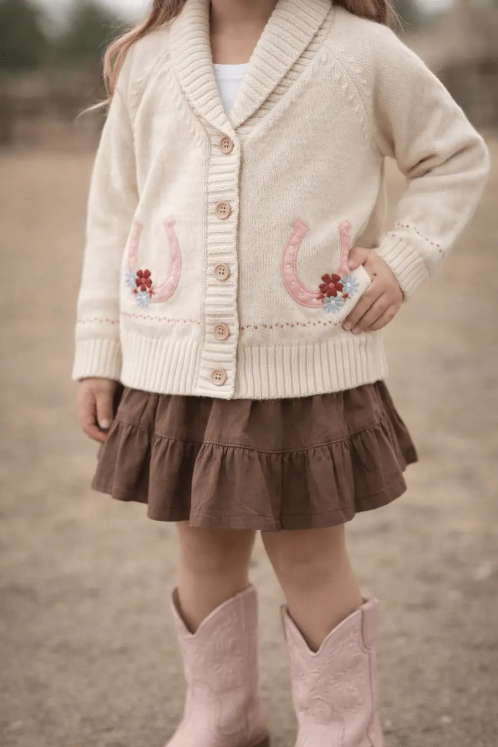 Lil' Dreamer Horseshoe Kids Cardigan - Bridle Up Hope Shop