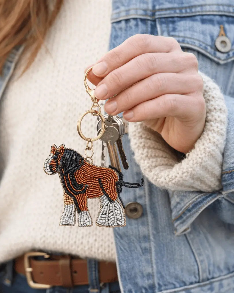 Little Chestnut Horse Hand - Beaded Keychain - Bridle Up Hope Shop