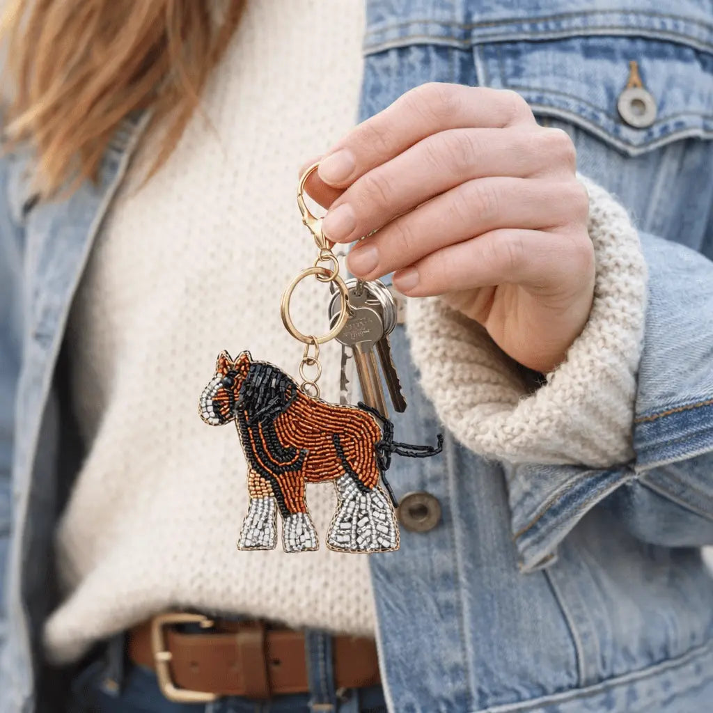 Little Chestnut Horse Hand - Beaded Keychain - Bridle Up Hope Shop