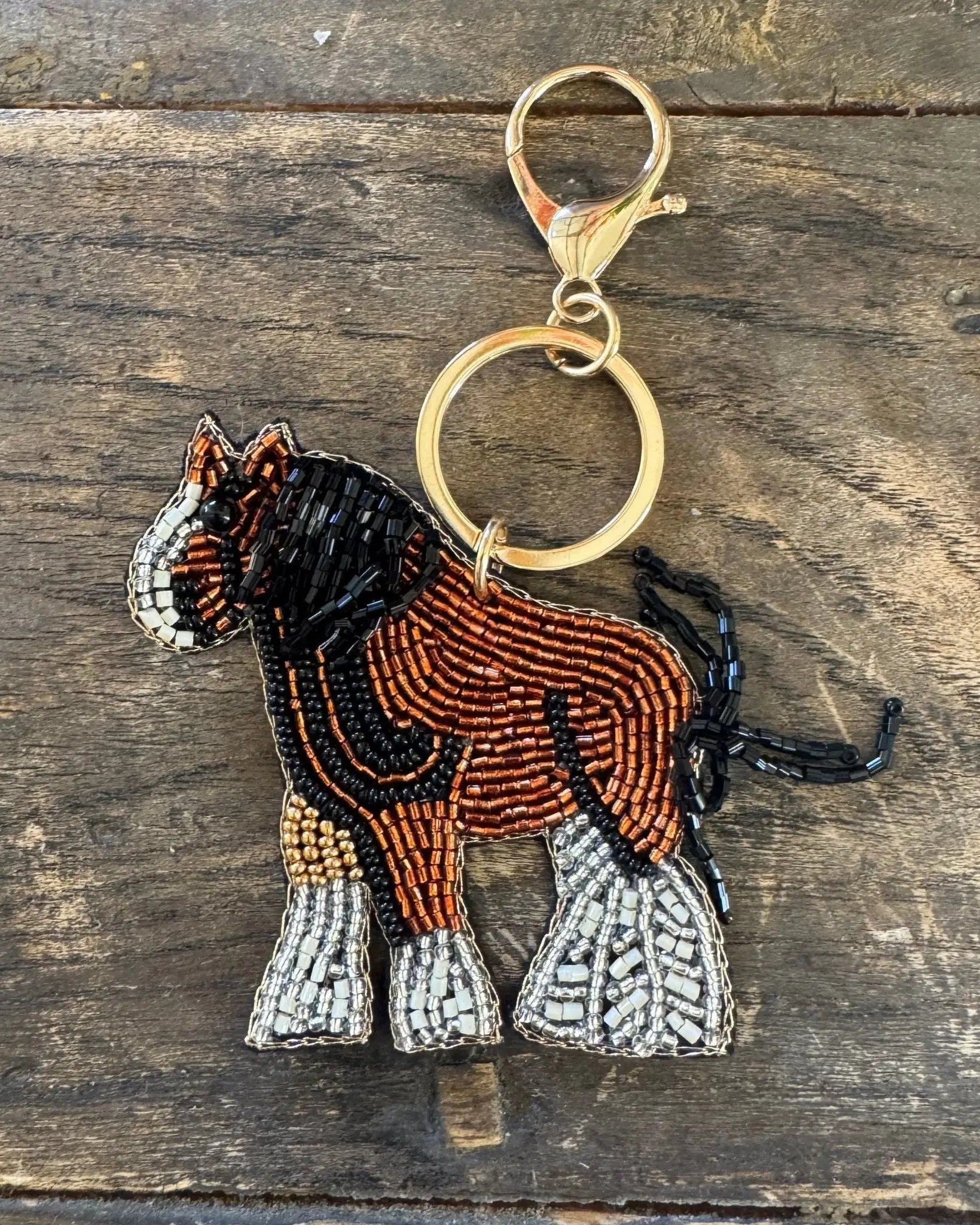 Little Chestnut Horse Hand - Beaded Keychain - Bridle Up Hope Shop