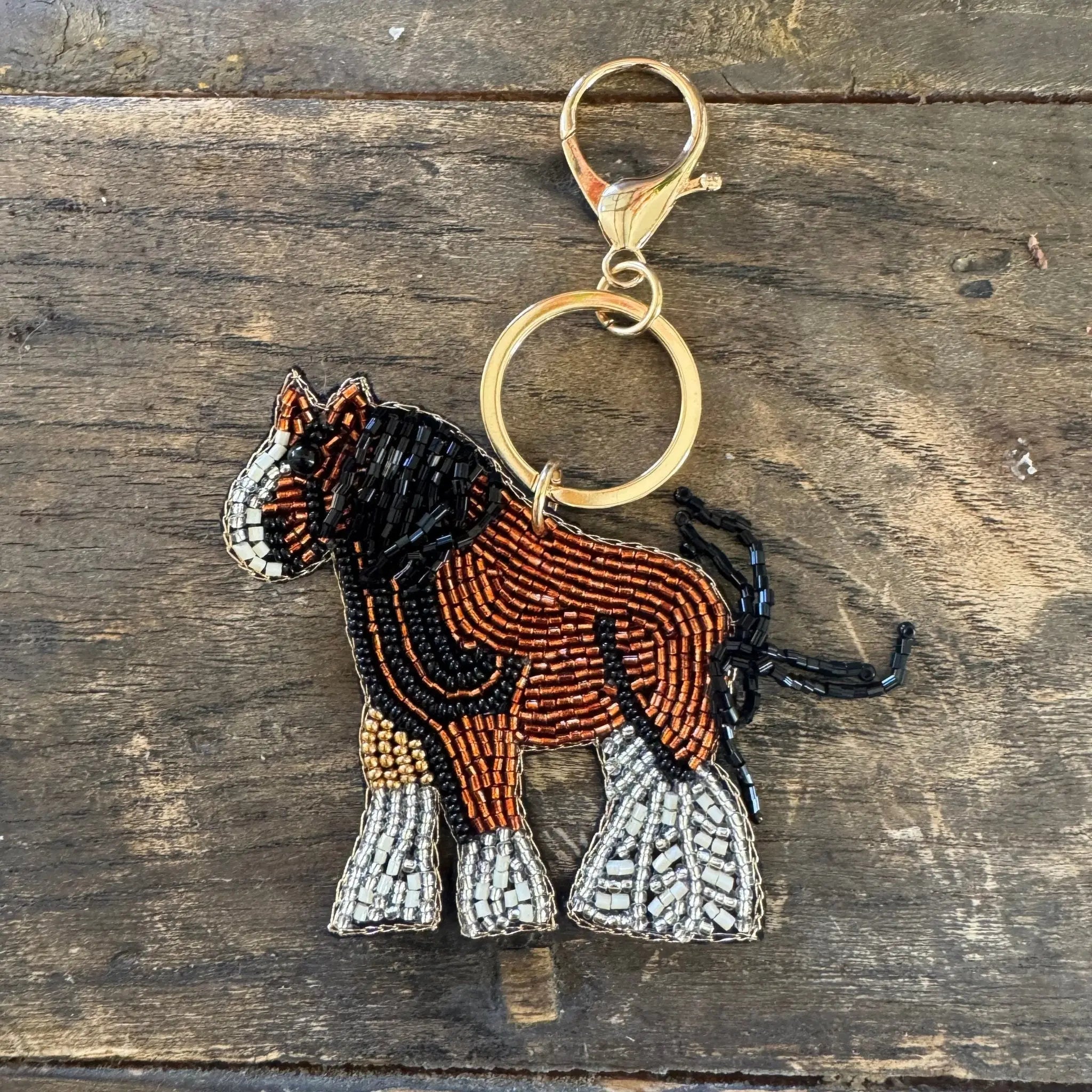 Little Chestnut Horse Hand - Beaded Keychain - Bridle Up Hope Shop