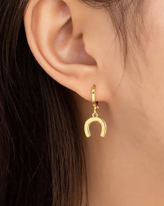 Luckie Huggie Horseshoe Earrings - Bridle Up Hope Shop