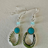 Lucky Horseshoe Aqua Dangles - Bridle Up Hope Shop