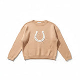 Lucky Horseshoe Cropped Sweater - Bridle Up Hope Shop