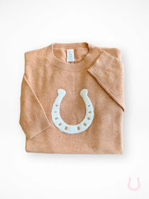 Lucky Horseshoe Cropped Sweater - Bridle Up Hope Shop