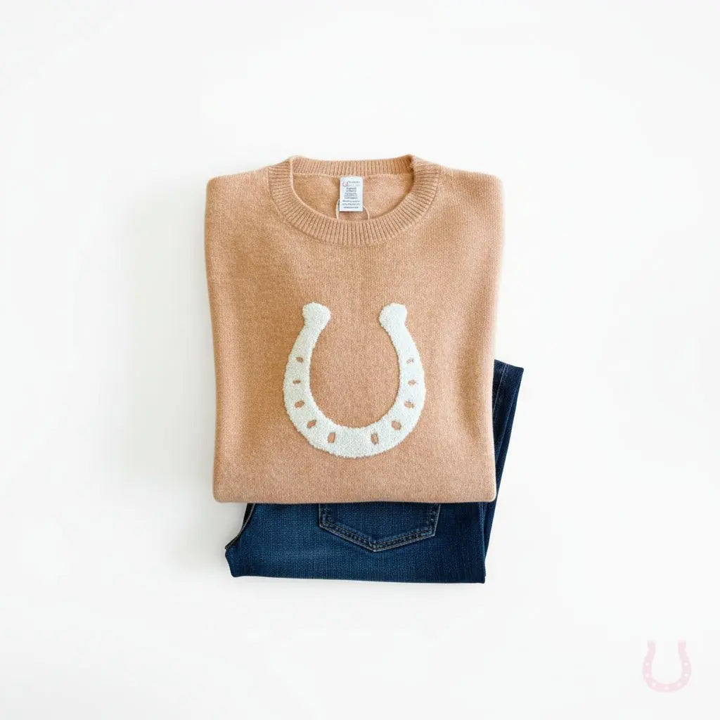 Lucky Horseshoe Cropped Sweater - Bridle Up Hope Shop