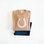 Lucky Horseshoe Cropped Sweater - Bridle Up Hope Shop