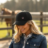 Lucky Horseshoe Hat (Black) - Bridle Up Hope Shop